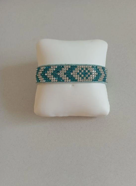 Blauwe kunstleren armband – photo 3